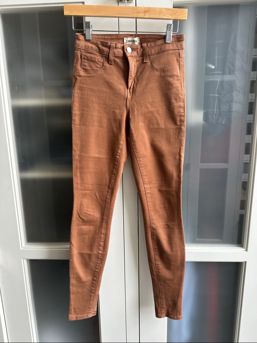 L'AGENCE Skinny Jeans in Rust Brown